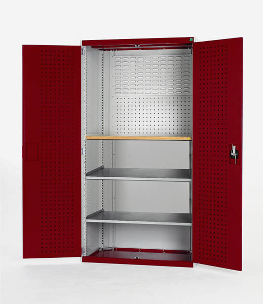 Bott Cubio Cupboard Perfo Doors Mini Workshop, 2 Shelves (WxDxH: 1300x650x2000mm) - Part No:40022090