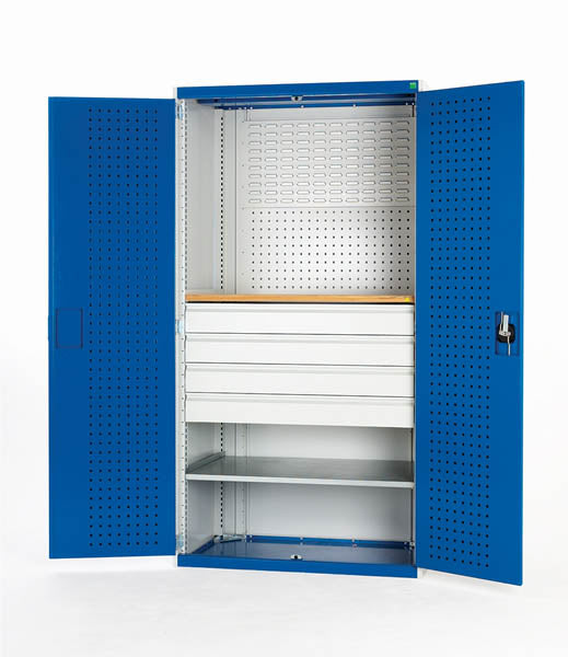 Bott Cubio Cupboard Perfo Doors Mini Workshop 1 Shelf 4 Drws (WxDxH: 1 ...