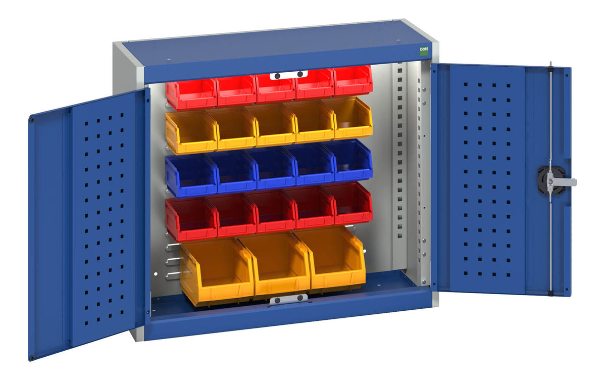 Bott Cubio Cupboard With Louvre Backpanel & 23 Piece Bin Kit (WxDxH: 8 ...