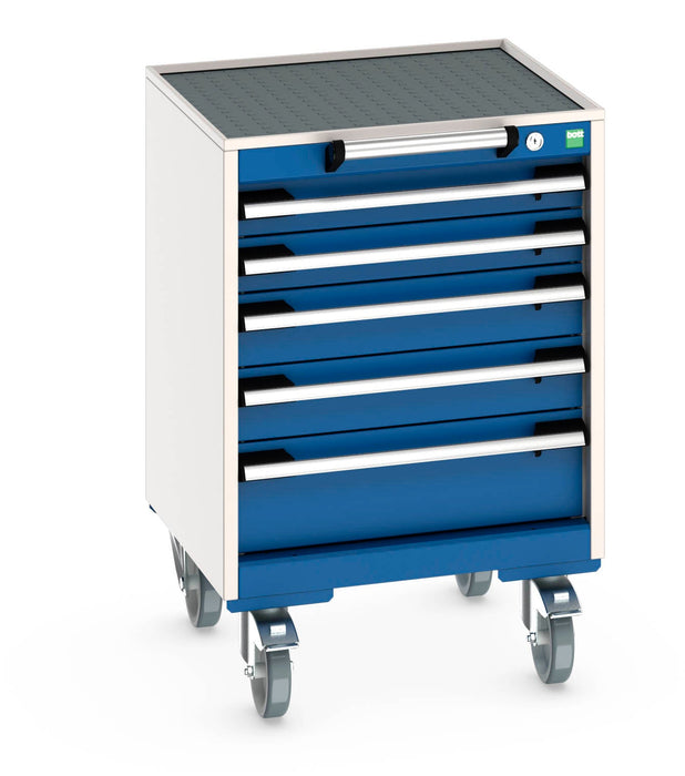 Cubio Mobile Cabinet With 5 Drawers & Top Tray / Mat (WxDxH: 525x525x785mm) - Part No:40402011