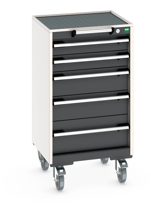 Bott Cubio Mobile Cabinet With 5 Drawers & Top Tray / Mat (WxDxH: 525x525x985mm) - Part No:40402019