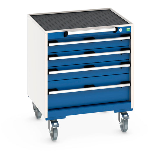 Cubio Mobile Cabinet With 4 Drawers & Top Tray / Mat (WxDxH: 650x650x785mm) - Part No:40402023