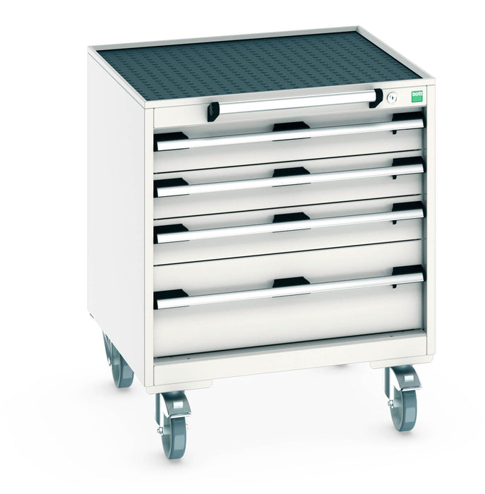 Bott Cubio Mobile Cabinet With 4 Drawers & Top Tray / Mat (WxDxH: 650x650x785mm) - Part No:40402023