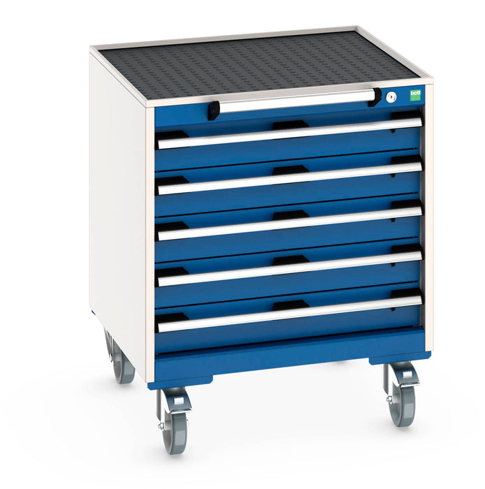 Cubio Mobile Cabinet With 5 Drawers & Top Tray / Mat (WxDxH: 650x650x785mm) - Part No:40402027