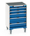 Cubio Mobile Cabinet With 5 Drawers & Top Tray / Mat (WxDxH: 650x650x985mm) - Part No:40402033