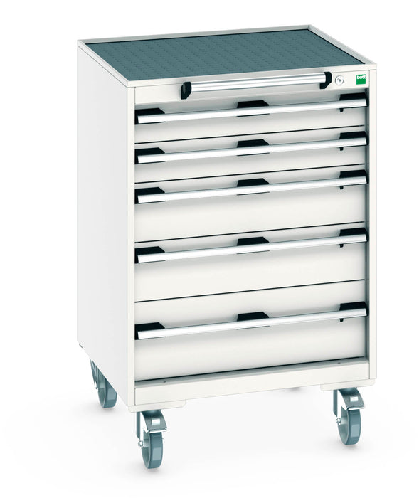 Bott Cubio Mobile Cabinet With 5 Drawers & Top Tray / Mat (WxDxH: 650x650x985mm) - Part No:40402033