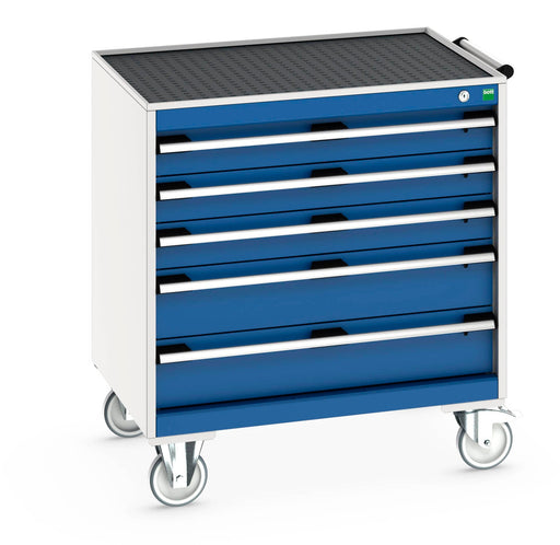 Cubio Mobile Cabinet With 5 Drawers & Top Tray / Mat (WxDxH: 800x650x885mm) - Part No:40402057