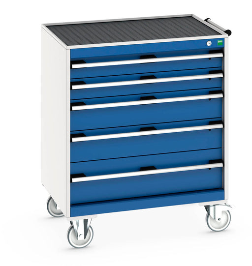 Cubio Mobile Cabinet With 5 Drawers & Top Tray / Mat (WxDxH: 800x650x985mm) - Part No:40402059