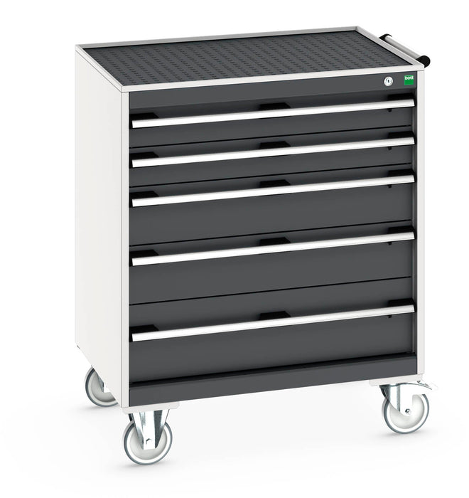 Bott Cubio Mobile Cabinet With 5 Drawers & Top Tray / Mat (WxDxH: 800x650x985mm) - Part No:40402059