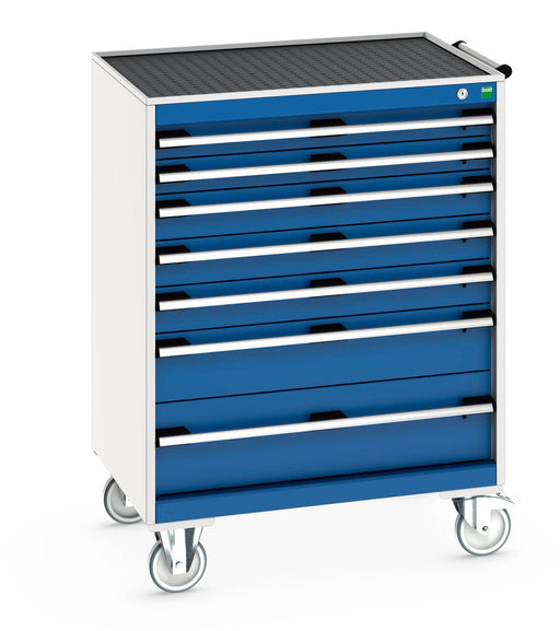 Cubio Mobile Cabinet With 7 Drawers & Top Tray / Mat (WxDxH: 800x650x1085mm) - Part No:40402065