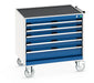 Cubio Mobile Cabinet With 5 Drawers & Top Tray / Mat (WxDxH: 800x650x785mm) - Part No:40402107
