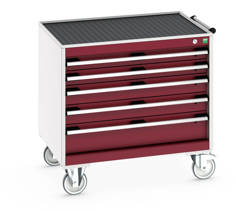 Bott Cubio Mobile Cabinet With 5 Drawers & Top Tray / Mat (WxDxH: 800x650x785mm) - Part No:40402107