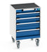 Cubio Mobile Cabinet With 4 Drawers & Top Tray / Mat (WxDxH: 525x525x785mm) - Part No:40402109