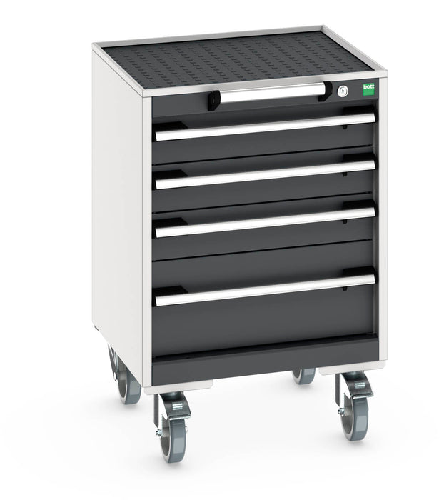 Bott Cubio Mobile Cabinet With 4 Drawers & Top Tray / Mat (WxDxH: 525x525x785mm) - Part No:40402109