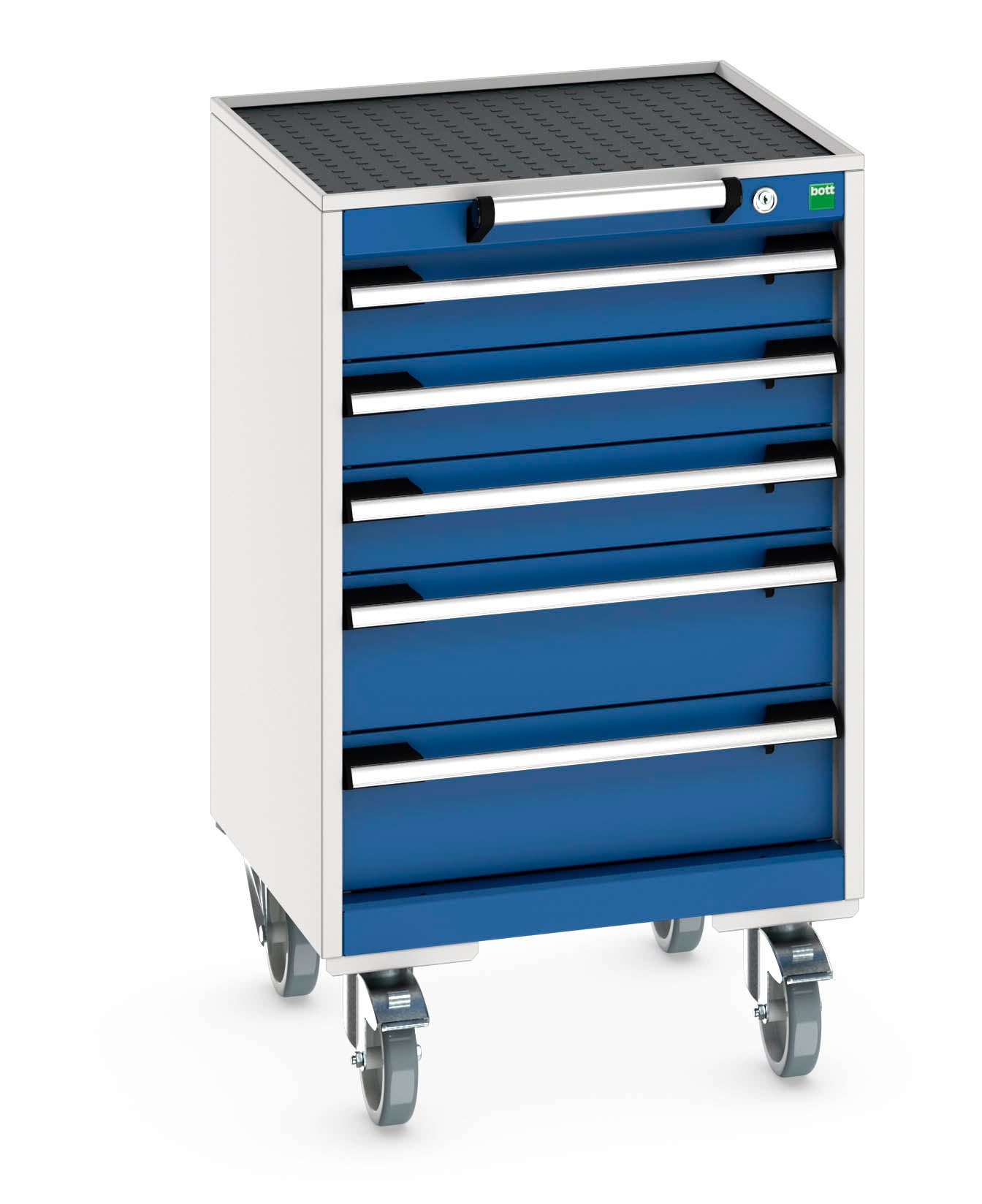 Cubio Mobile Cabinet With 5 Drawers & Top Tray / Mat (WxDxH: 525x525x885mm) - Part No:40402132