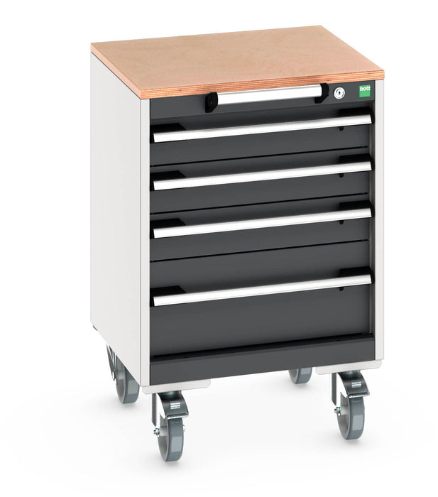 Bott Cubio Mobile Cabinet With 4 Drawers & Multiplex Worktop (WxDxH: 525x525x790mm) - Part No:40402133