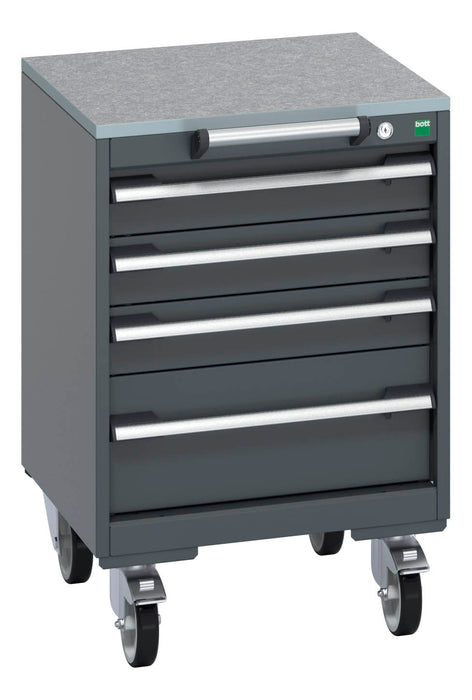 Bott Cubio Mobile Cabinet With 4 Drawers & Lino Worktop (WxDxH: 525x525x790mm) - Part No:40402134