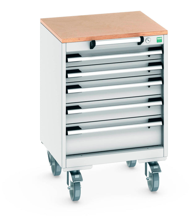 Bott Cubio Mobile Cabinet With 5 Drawers & Multiplex Worktop (WxDxH: 525x525x790mm) - Part No:40402135