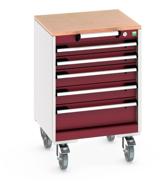 Bott Cubio Mobile Cabinet With 5 Drawers & Multiplex Worktop (WxDxH: 525x525x790mm) - Part No:40402135