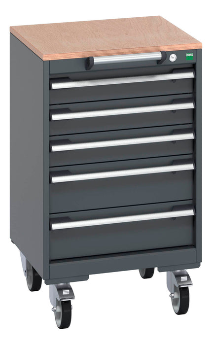 Bott Cubio Mobile Cabinet With 5 Drawers & Multiplex Worktop (WxDxH: 525x525x890mm) - Part No:40402137