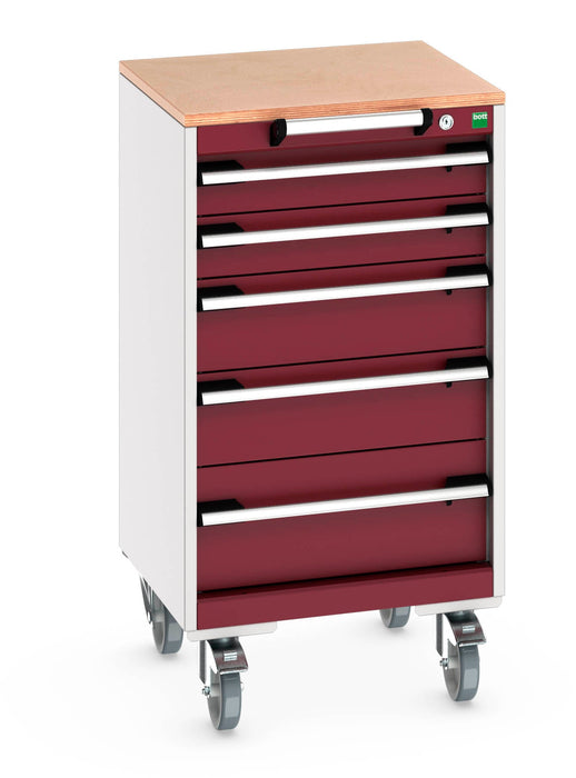 Bott Cubio Mobile Cabinet With 5 Drawers & Multiplex Worktop (WxDxH: 525x525x990mm) - Part No:40402139