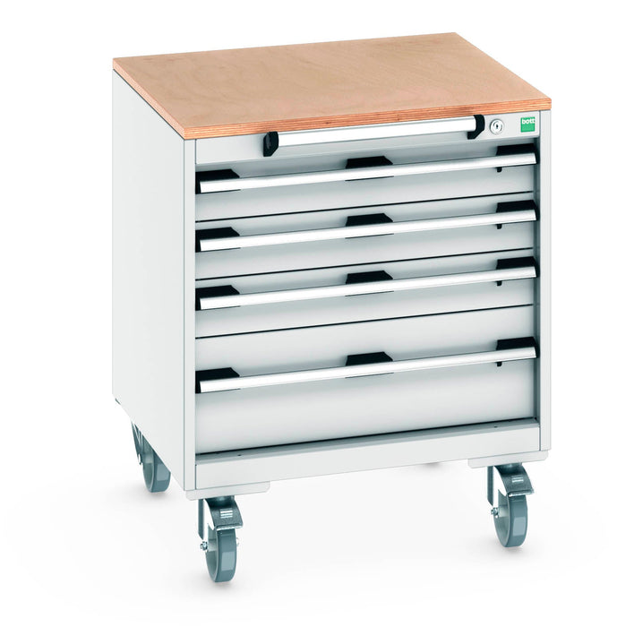 Bott Cubio Mobile Cabinet With 4 Drawers & Multiplex Worktop (WxDxH: 650x650x790mm) - Part No:40402143