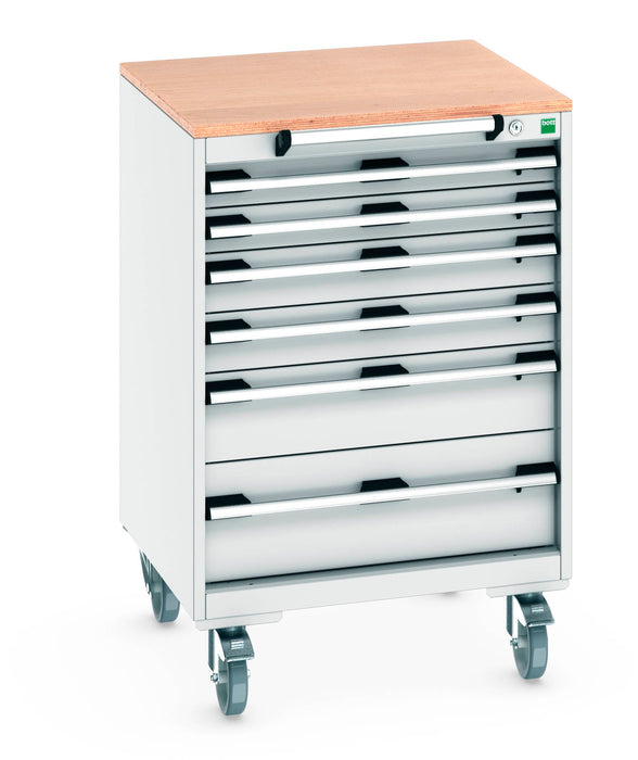 Bott Cubio Mobile Cabinet With 6 Drawers & Multiplex Worktop (WxDxH: 650x650x990mm) - Part No:40402151