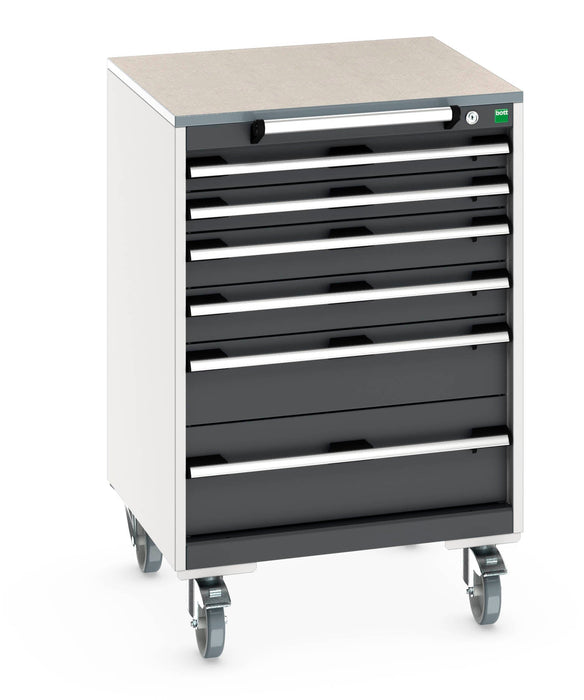 Bott Cubio Mobile Cabinet With 6 Drawers & Lino Worktop (WxDxH: 650x650x990mm) - Part No:40402152