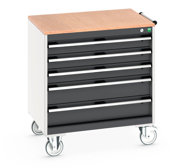 Bott Cubio Mobile Cabinet With 5 Drawers & Multiplex Worktop (WxDxH: 800x650x890mm) - Part No:40402155