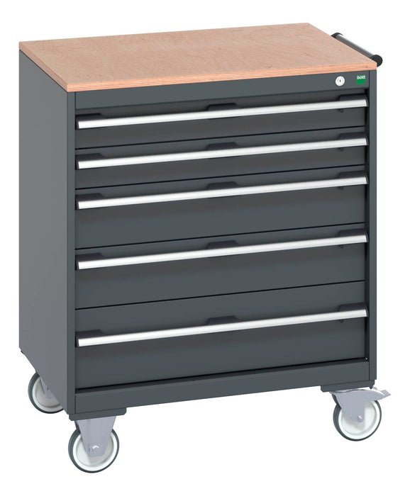 Bott Cubio Mobile Cabinet With 5 Drawers & Multiplex Worktop (WxDxH: 800x650x990mm) - Part No:40402157