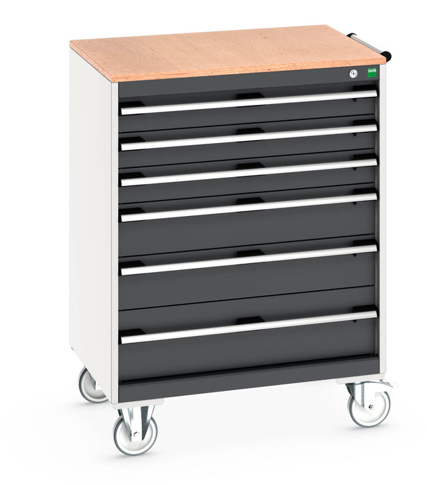 Bott Cubio Mobile Cabinet With 6 Drawers & Multiplex Worktop (WxDxH: 800x650x1090mm) - Part No:40402159