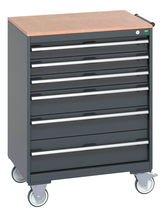 Bott Cubio Mobile Cabinet With 6 Drawers & Multiplex Worktop (WxDxH: 800x650x1090mm) - Part No:40402159