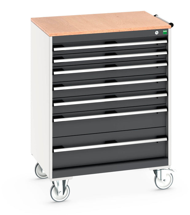 Bott Cubio Mobile Cabinet With 7 Drawers & Multiplex Worktop (WxDxH: 800x650x1090mm) - Part No:40402161