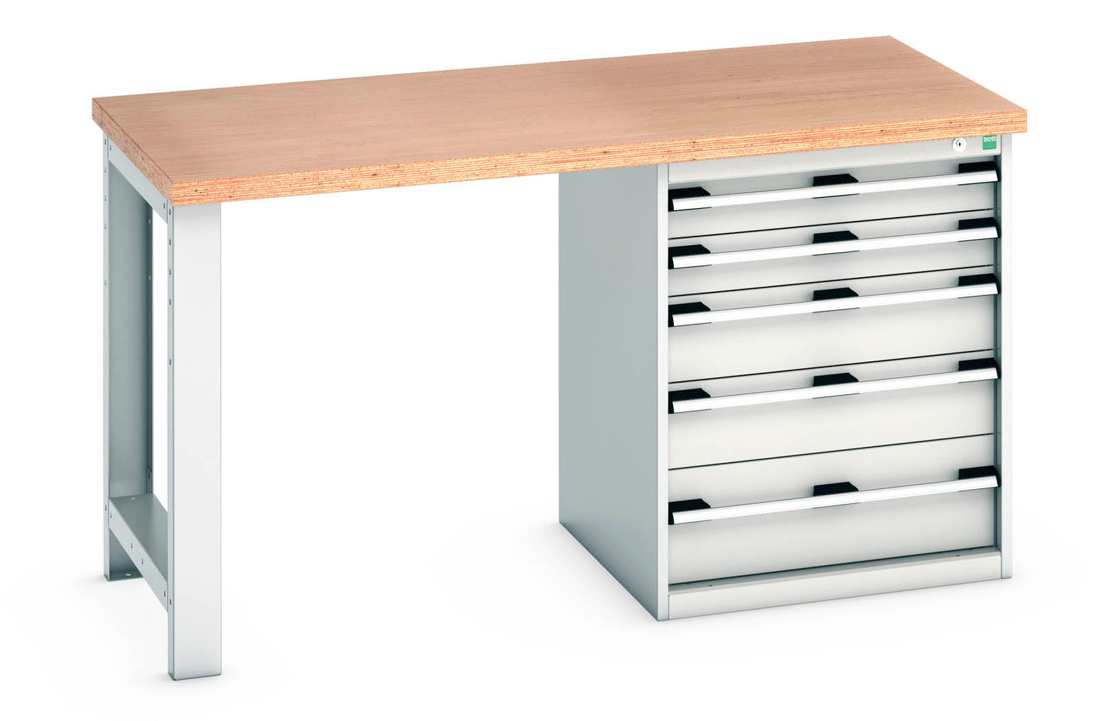 Bott Cubio Pedestal Bench (Mpx) With 5 Drawer Pedestal Cabinet (WxDxH ...