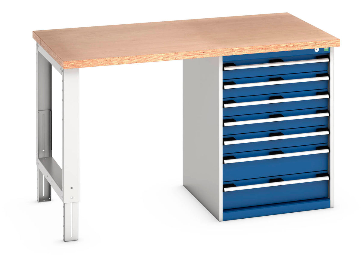Bott Cubio Pedestal Bench (Mpx) With 7 Drawer Pedestal Cabinet (WxDxH ...
