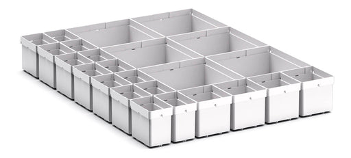 Cubio Plastic Box Divider Kit 24 Compartment. For Cabinet - (WxDxH: 525x650x100+ mm) - Part No:43020755