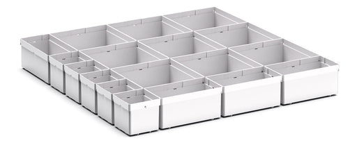 Cubio Plastic Box Divider Kit 18 Compartment. For Cabinet - (WxDxH: 650x650x100+ mm) - Part No:43020760