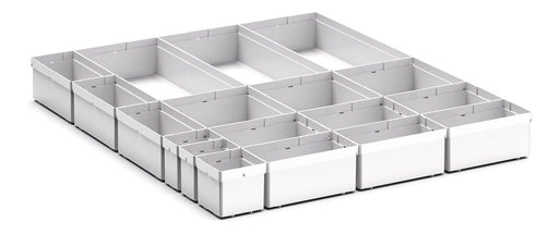Cubio Plastic Box Divider Kit 18 Compartment. For Cabinet - (WxDxH: 650x750x100+ mm) - Part No:43020762