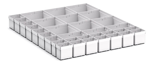 Cubio Plastic Box Divider Kit 33 Compartment. For Cabinet - (WxDxH: 650x750x100+ mm) - Part No:43020764