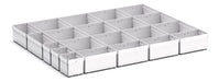 Cubio Plastic Box Divider Kit 21 Compartment. For Cabinet - (WxDxH: 800x650x100+ mm) - Part No:43020769