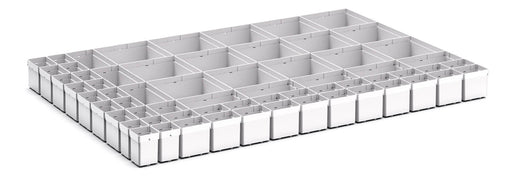 Cubio Plastic Box Divider Kit 64 Compartment. For Cabinet - (WxDxH: 1050x750x100+ mm) - Part No:43020779