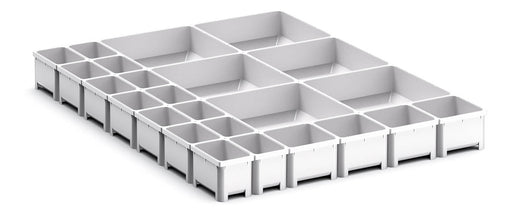 Cubio Plastic Box Divider Kit 24 Compartment. For Cabinet - (WxDxH: 525x650x75mm) - Part No:43020795