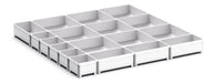 Cubio Plastic Box Divider Kit 18 Compartment. For Cabinet - (WxDxH: 650x650x75mm) - Part No:43020798